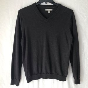 Nordstrom Men’s V neck long sleeve brown soft warm 100% merino wool Sz XL.